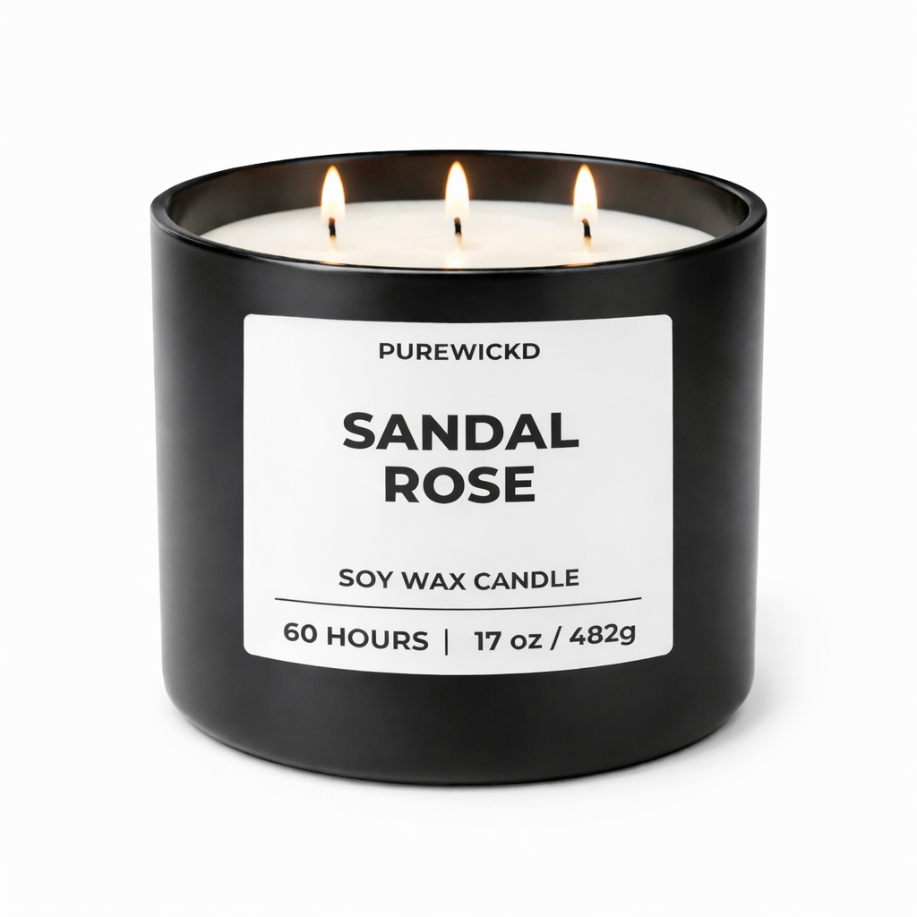 Sandal Rose 3-Wick Candle